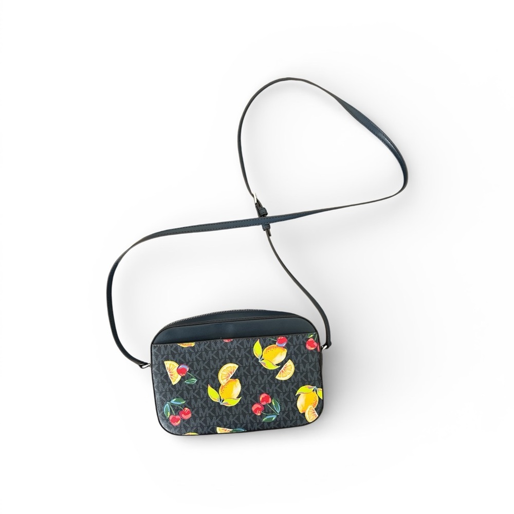 Michael Kors Dark Blue Crossbody Bag with Lemon Print NWOT - Picture 2 of 4